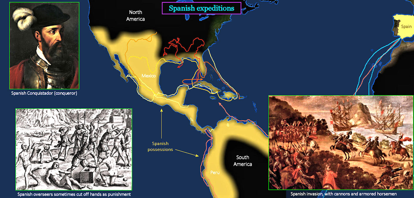 Spanish exploration, 1500s map